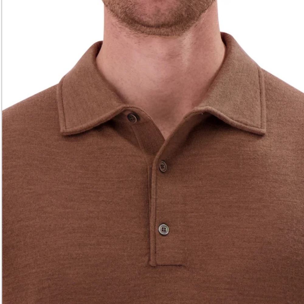 Modern English Men's Long Sleeve Merino Wool Polo Sweater Size Small - Picture 3 of 5